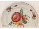 Earthenware plate Islettes, Flowers, eighteenth