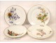 4 China plates of Vierzon, flowers and gilding, nineteenth