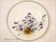 4 China plates of Vierzon, flowers and gilding, nineteenth