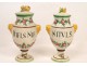 Two earthenware pots Pharmacy Albarello Italy nineteenth