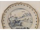 Earthenware plate Nevers Invasion Boat nineteenth