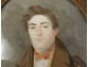 Miniature painted portrait young nobleman nineteenth century bourgeois Pollet