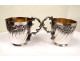 Pair silver cups Silver House Gallia France foliage nineteenth