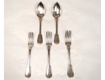 Lot silver flatware community Daughters Holy Spirit 380gr Minerva 19th