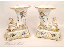Pair of Porcelain Vases of XIXth Paris
