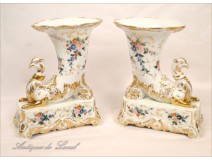 Pair of Porcelain Vases of XIXth Paris