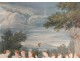 Gouache mythological satyr Pan Bacchanalia Bacchus ancient women eighteenth