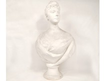 Plaster bust sculpture woman noble aristocrat eighteenth century