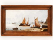 HST landscape marine fishing boats Belgium Europe France North nineteenth Murgua