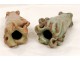 Pair of glazed stoneware ceramic Art Nouveau Pierrefonds nineteenth century