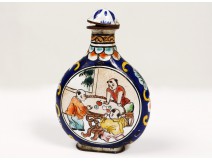 Chinese cloisonné snuff opium characters snakes enamels nineteenth