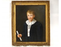 HST portrait child boy aristocrat gilt frame XIX Restoration