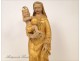 Madonna and Child sculpture in gilded wood, seventeenth