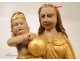 Madonna and Child sculpture in gilded wood, seventeenth