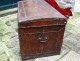 Studded leather trunk trunk trunk antique bronze phoenix seventeenth century coffer