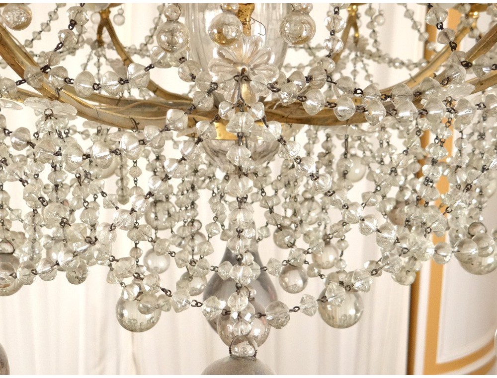 Trash X lights chandelier crystal glass balls golden bronze seventeenth