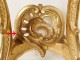 Pair consoles carved gilt Louis XV rococo marble shells eighteenth