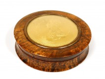 Round box miniature brass ormolu portrait King Charles X XIX France