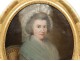 Rare oval table HST portrait woman aristocrat log Paris XVIII