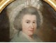 Rare oval table HST portrait woman aristocrat log Paris XVIII