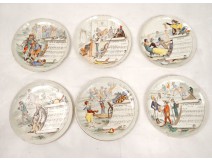 6 porcelain plates creil Montereau music Rossini opera Faust Auber nineteenth