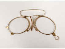 Pince-nez glasses eyeglass solid 18k gold eagle head nineteenth century