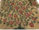 Tapestry dots lining Louis XVI chair seat pink flower twentieth