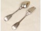 Covered spoon fork sterling silver monogram 166gr nineteenth Vieillard