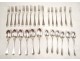 Lot covered sterling silver dessert spoons fork Rooster 1212gr eighteenth