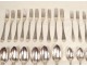 Lot covered sterling silver dessert spoons fork Rooster 1212gr eighteenth