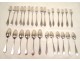 Lot covered sterling silver dessert spoons fork Rooster 1212gr eighteenth