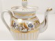 Paris porcelain teapot pouring tea flowers gilding First Empire XIX