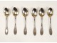 6 small teaspoons sterling silver Minerva node Napoleon III nineteenth