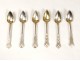 6 teaspoons gilt sterling silver flowers Minerva Napoleon III nineteenth