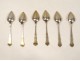 6 teaspoons gilt sterling silver flowers Minerva Napoleon III nineteenth