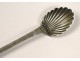 Salt spoon sterling silver monogram silver shells Vieillard nineteenth