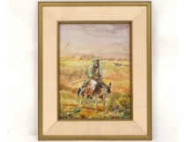 Orientalist watercolor character man donkey mule Pakistan Brisgand twentieth