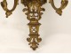 Pair Regency gilt bronze wall sconces flowers shells nineteenth century