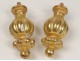 Pair elements decoration gilded wood bead curtain tiebacks nineteenth century