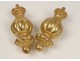 Pair elements decoration gilded wood bead curtain tiebacks nineteenth century