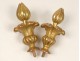 Pair elements decoration wood bead curtain tiebacks golden tulip flower nineteenth