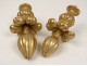 Pair elements decoration wood bead curtain tiebacks golden tulip flower nineteenth