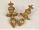 Pair elements decoration wood bead curtain tiebacks golden tulip flower nineteenth