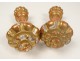 Pair elements decoration gilded wood bead curtain tiebacks nineteenth century