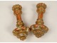 Pair elements decoration gilded wood bead curtain tiebacks nineteenth century