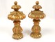 Pair elements decoration gilded wood bead curtain tiebacks nineteenth century
