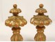 Pair elements decoration gilded wood bead curtain tiebacks nineteenth century