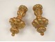 Pair elements decoration gilded wood bead curtain tiebacks nineteenth century