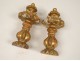 Pair elements decoration gilded wood bead curtain tiebacks nineteenth century