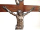 Christ cross crucifix sterling silver rosewood mahogany lamb Minerva nineteenth